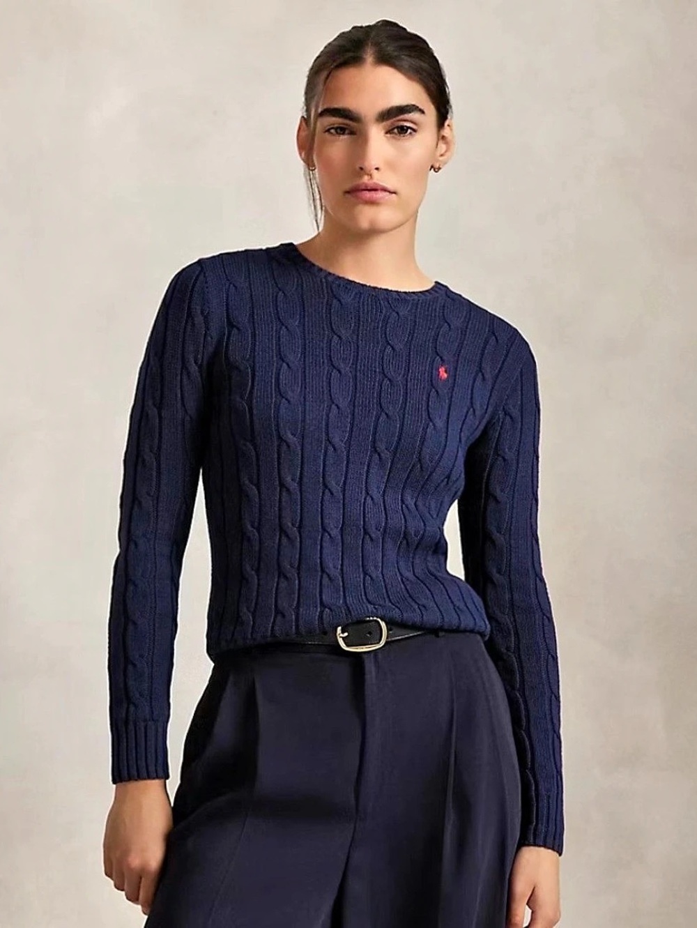 Polo Ralph Lauren Cable-Knit Wool-Cashmere Sweater Crewneck Sweater